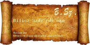 Bilicz Szörénke névjegykártya